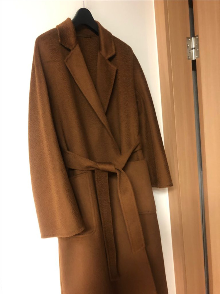 캐시미어100% 지블링 핸드메이드 벨트 롱 코트 카멜 결혼식 하객룩 막스스탈 이미지