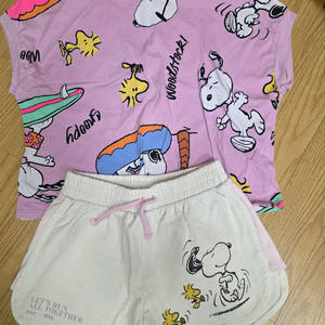 여아 여름옷 150. 자라키즈 스누피 상하 일괄. 이미지