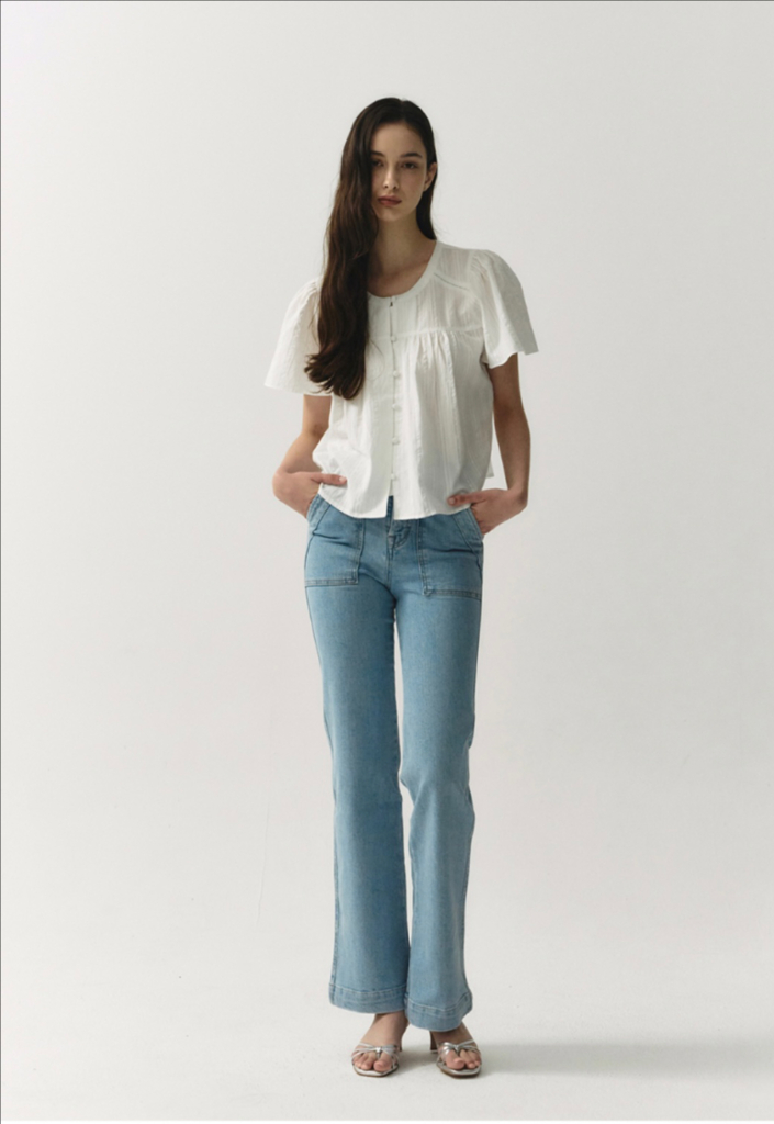 엘로주 아일라 블라우스 화이트 새상품 이미지