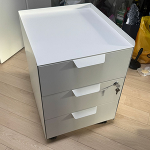 이케아 트로텐 스틸 3단 이동식 서랍 화이트 수납 서랍장 새상태 팝니다. IKEA TROTTEN 이미지