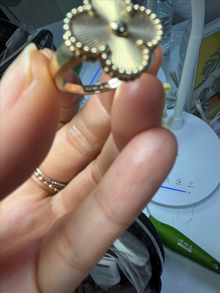 14k 옐골 반클리프세트목걸이+팔찌+반지 이미지