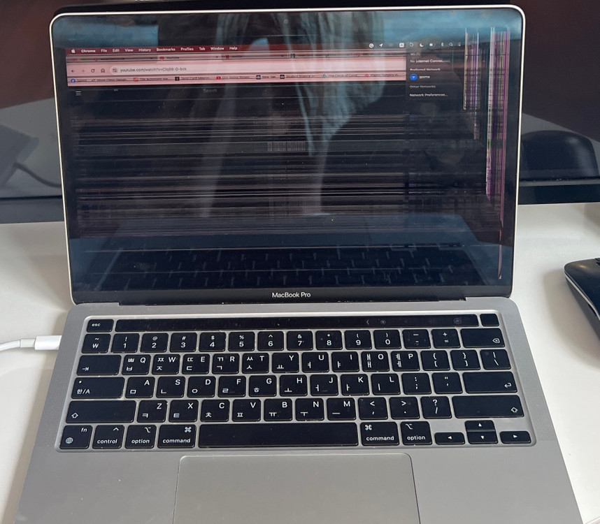 애플 맥북 프로 노트북 정품 액정 스크린 A2338 잔상 부품용 화면 이미지