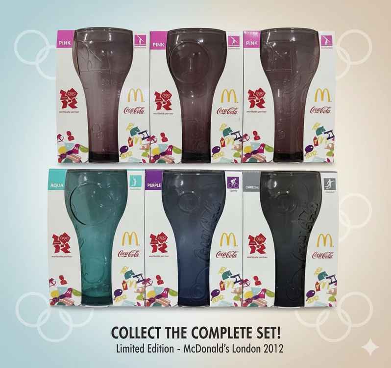 2012 런던올림픽 맥도날드 코카콜라 유리컵 굿즈 팝니디 이미지
