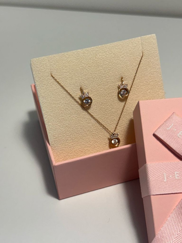 새상품) 제이에스티나 14k 목걸이 귀걸이 세트 이미지