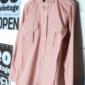 W(S-M) 브랜드빈티지 셔츠 남방 견장 스트라이프 이미지