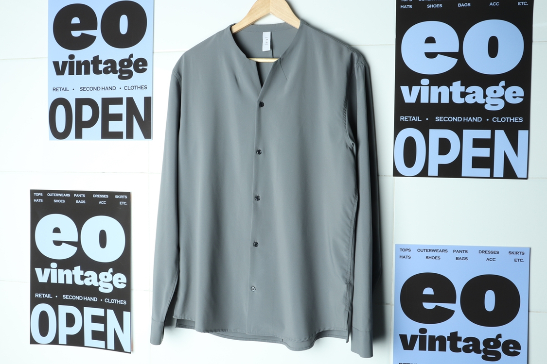 (F) 브랜드빈티지 셔츠 남방 무지 차이나카라 솔리드 이미지