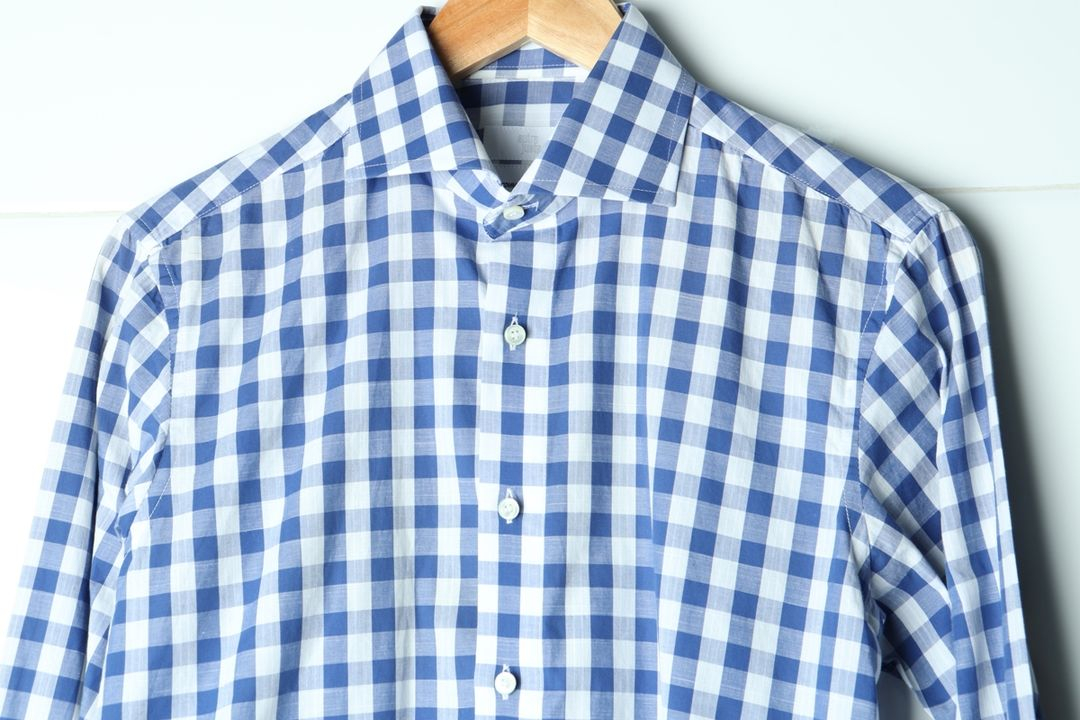 (S-M) 브랜드빈티지 셔츠 남방 블루 체크 아메카지 이미지