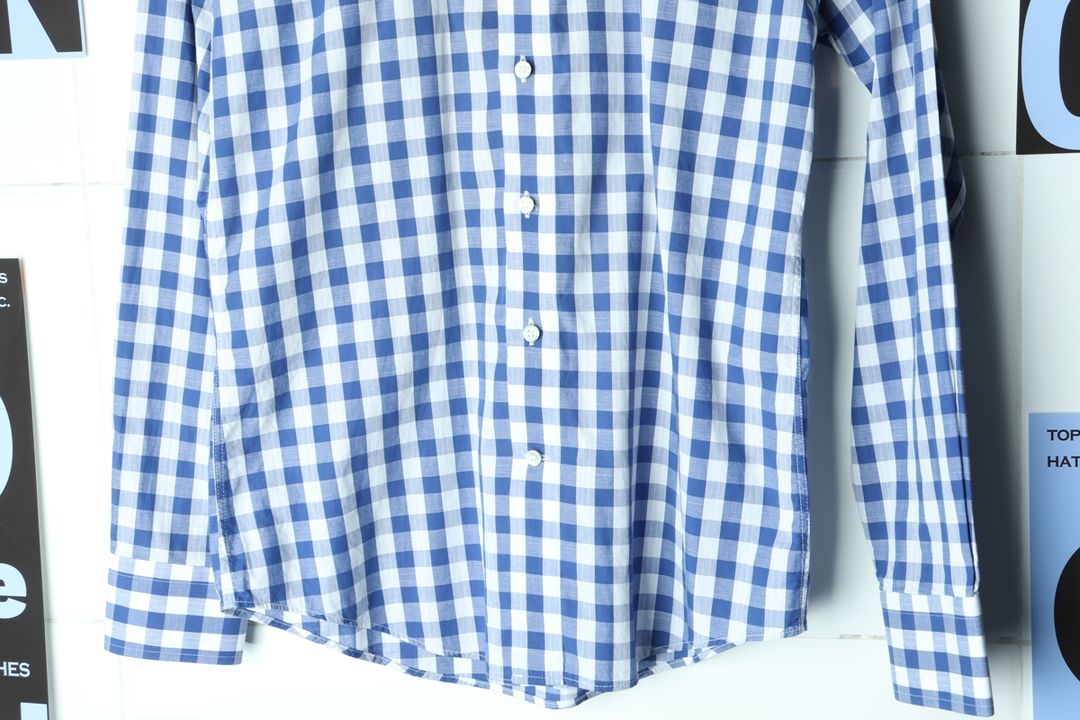 (S-M) 브랜드빈티지 셔츠 남방 블루 체크 아메카지 이미지