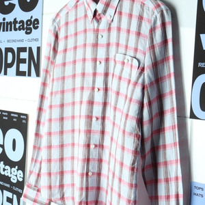 (S-M) 브랜드빈티지 셔츠 남방 린넨 체크 아메카지 이미지