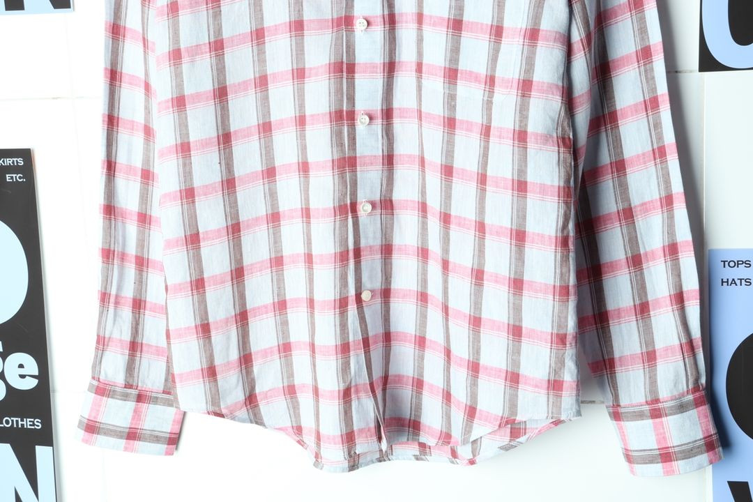 (S-M) 브랜드빈티지 셔츠 남방 린넨 체크 아메카지 이미지