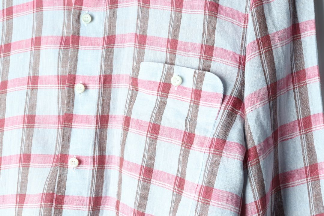 (S-M) 브랜드빈티지 셔츠 남방 린넨 체크 아메카지 이미지