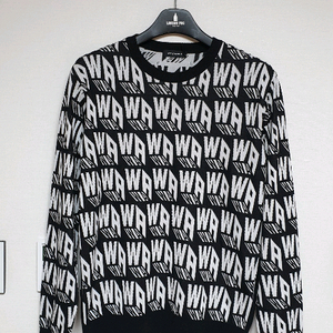 (새상품)와이드앵글 남성 골프웨어 로고 니트 100 이미지