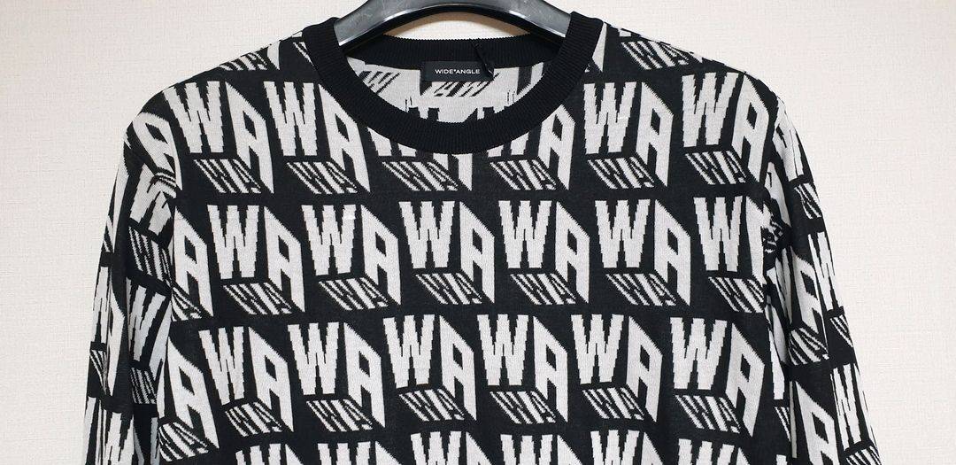 (새상품)와이드앵글 남성 골프웨어 로고 니트 100 이미지