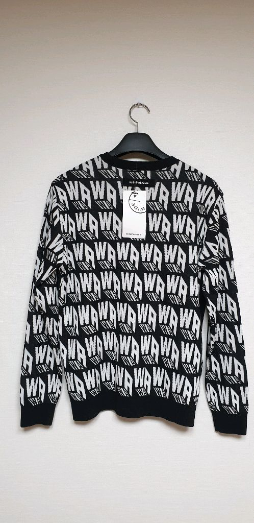 (새상품)와이드앵글 남성 골프웨어 로고 니트 100 이미지