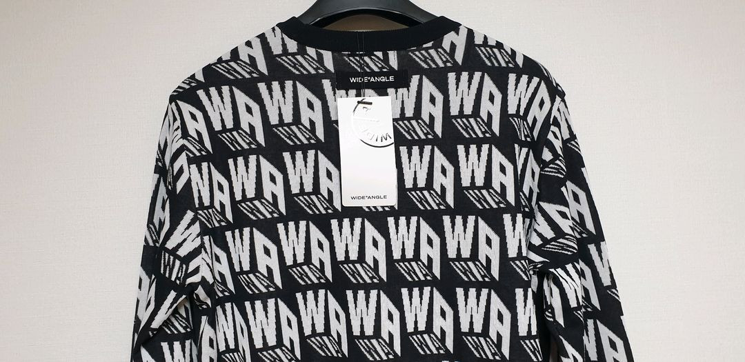 (새상품)와이드앵글 남성 골프웨어 로고 니트 100 이미지