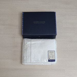 크라운구스 플리에 이불 베개 커버 세트 라지킹 사이즈 아이보리 화이트 이미지