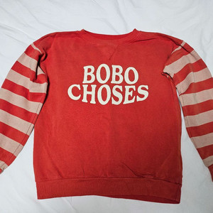 보보쇼즈 레드 스트라이프 맨투맨 155사이즈 이미지