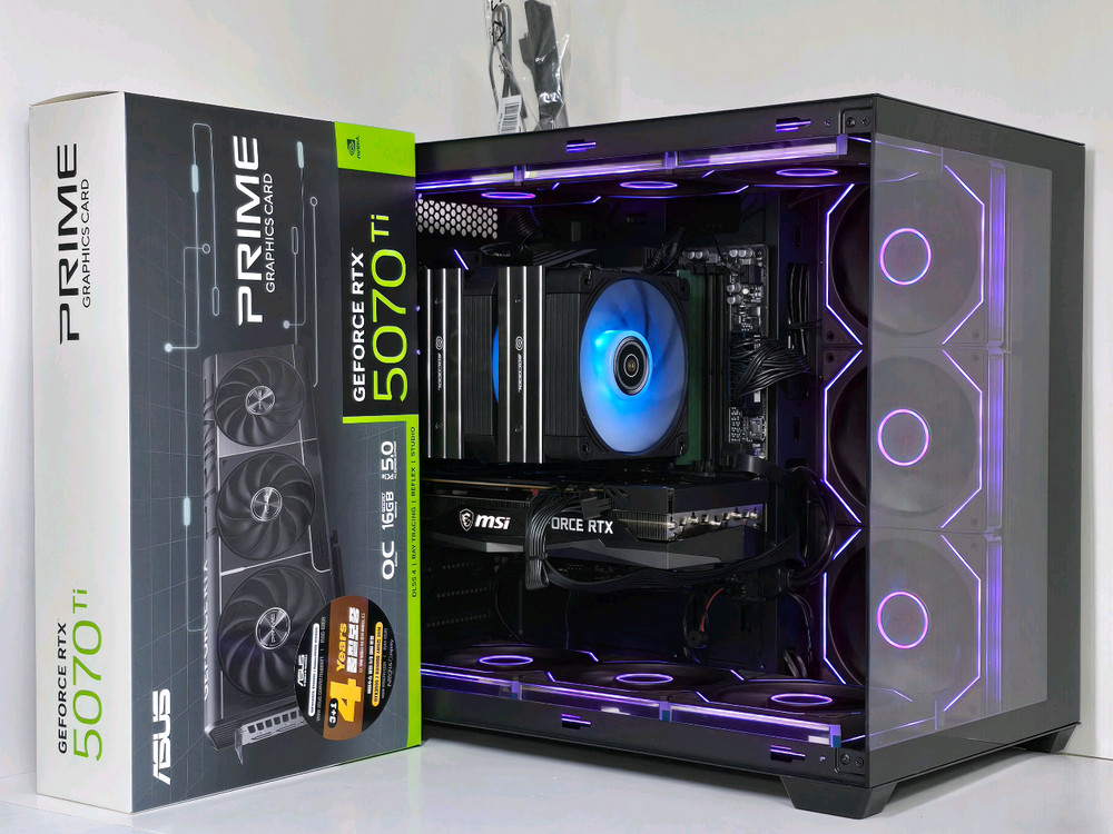 (새제품 블랙)9800X3D, RTX5070Tl, B850M WIFI,1000W, 공랭최강, 방송게이밍컴퓨터본체 이미지