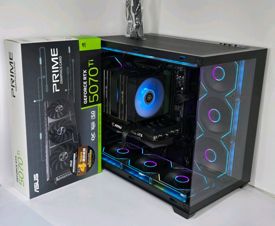 (새제품 블랙)9800X3D, RTX5070Tl, B850M WIFI,1000W, 공랭최강, 방송게이밍컴퓨터본체 이미지