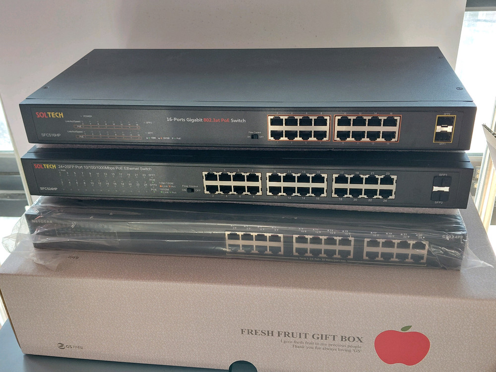 솔택, CCTV PoE 스위칭허브 24포트 기가 PoE허브 10/100/1000Mbps 이미지