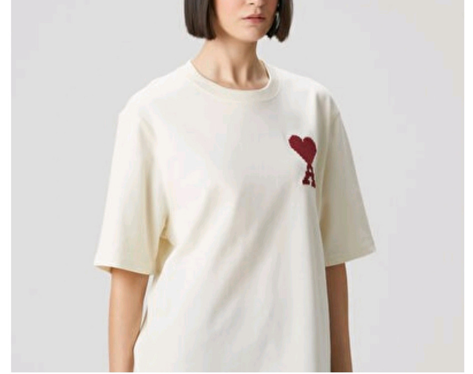 NA42정품새상품>아미 드 꾀흐 빅로고 반팔티 (베이지 / 아이보리) 이미지