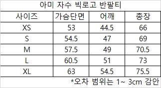 NA42정품새상품>아미 드 꾀흐 빅로고 반팔티 (베이지 / 아이보리) 이미지