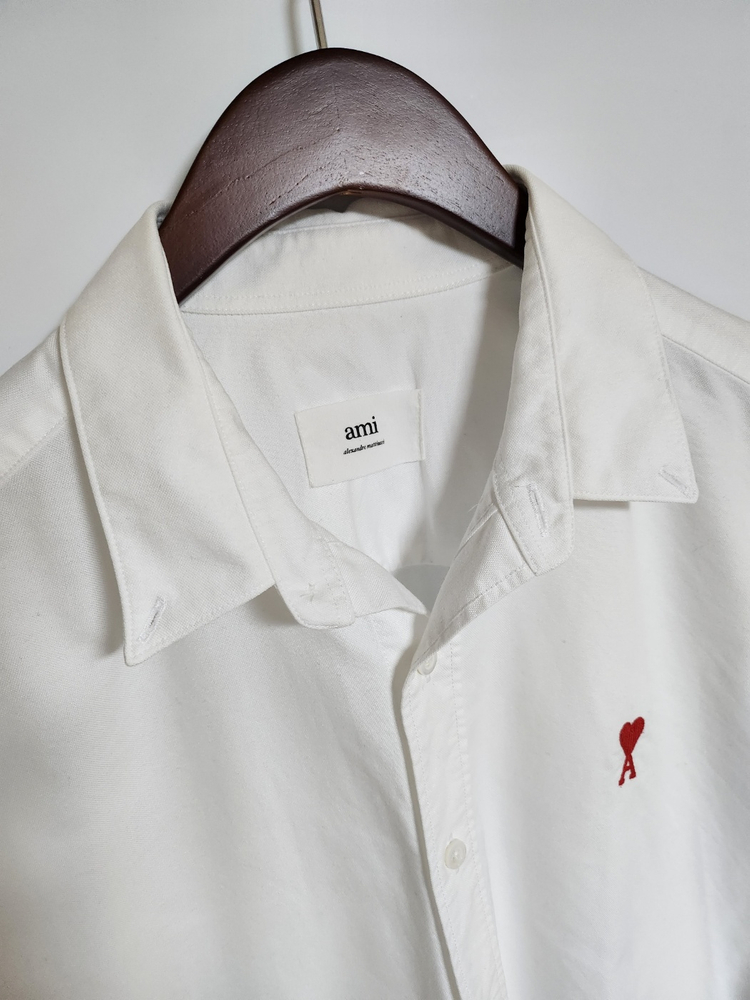 아미 화이트 스몰 하트자수 옥스포드 셔츠 41 BFHC013 45 이미지