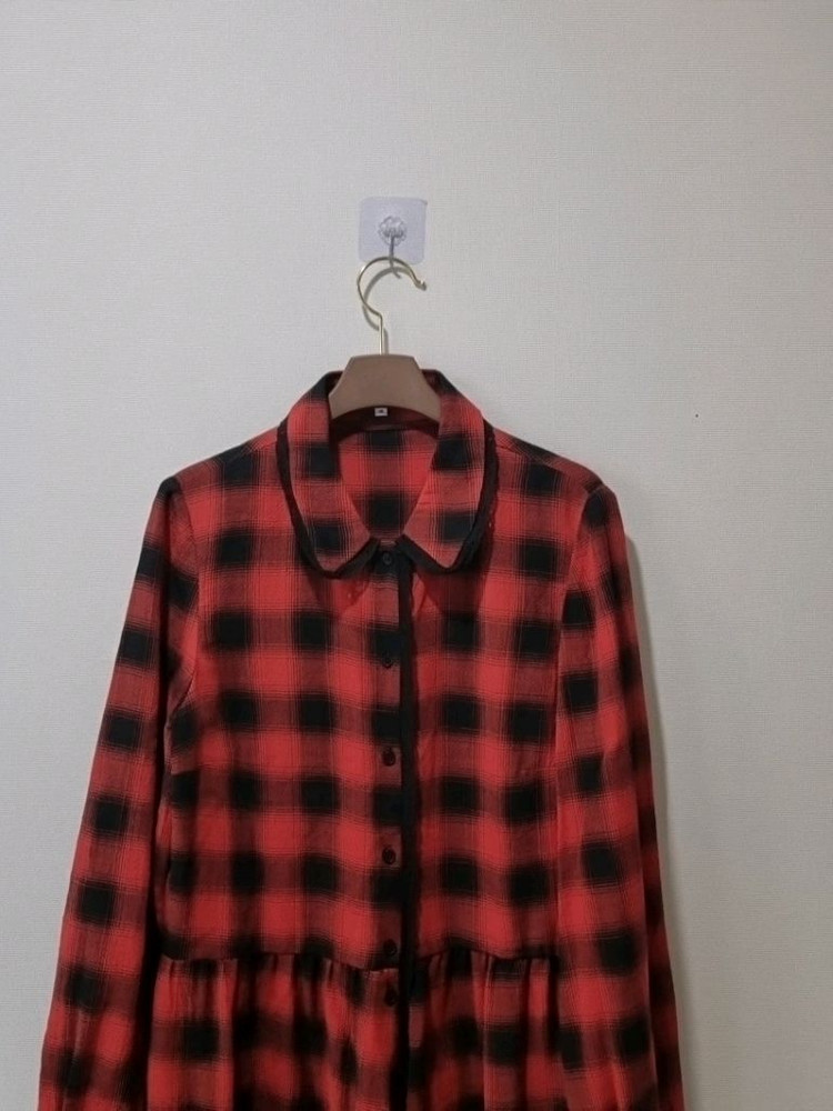 클로디피에르 체크 원피스 38사이즈 (55~66 추천) 이미지