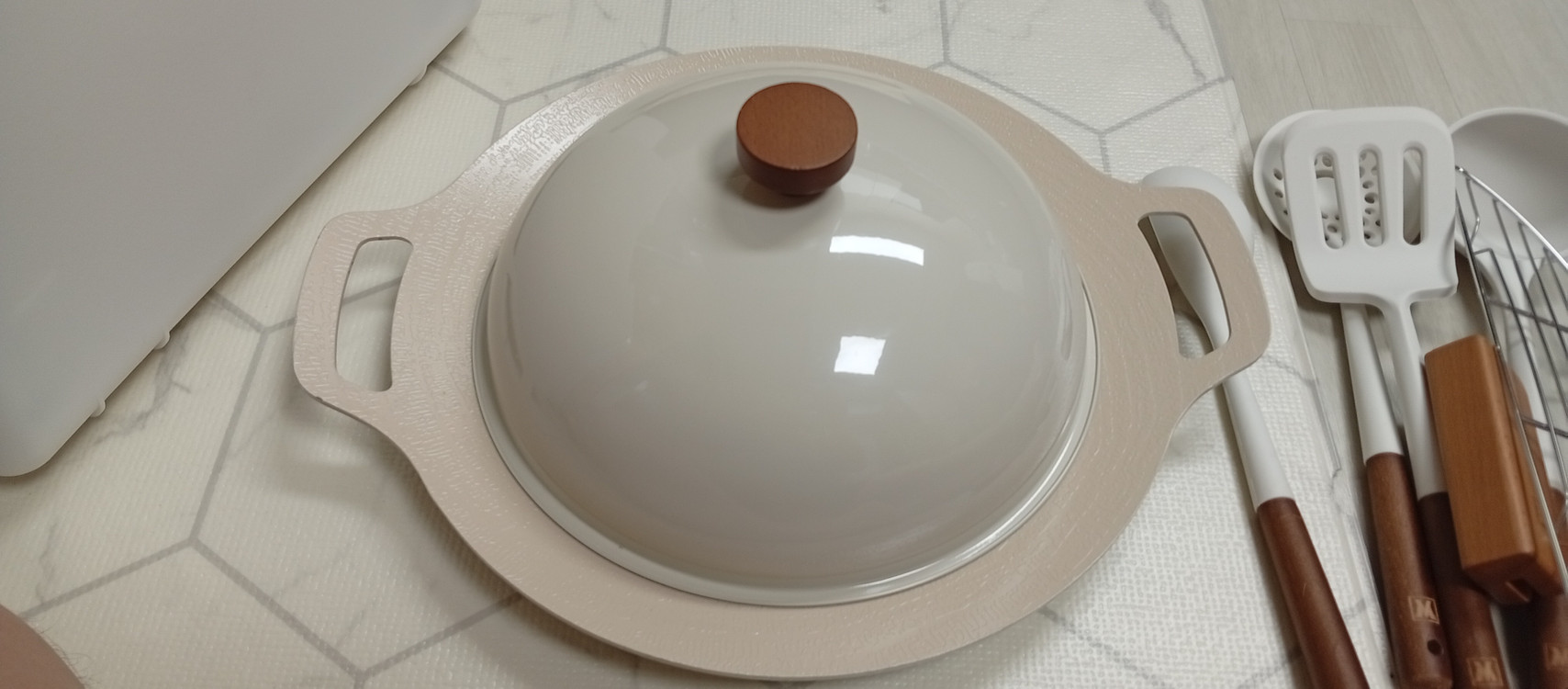 바겐슈타이거 인덕션 IH 세라믹 그리들팬 아이보리 세트 판매 합니다 이미지