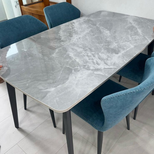 양면 세락믹 식탁 4인~6인 화이트 +그레이 .식탁 의자 이미지
