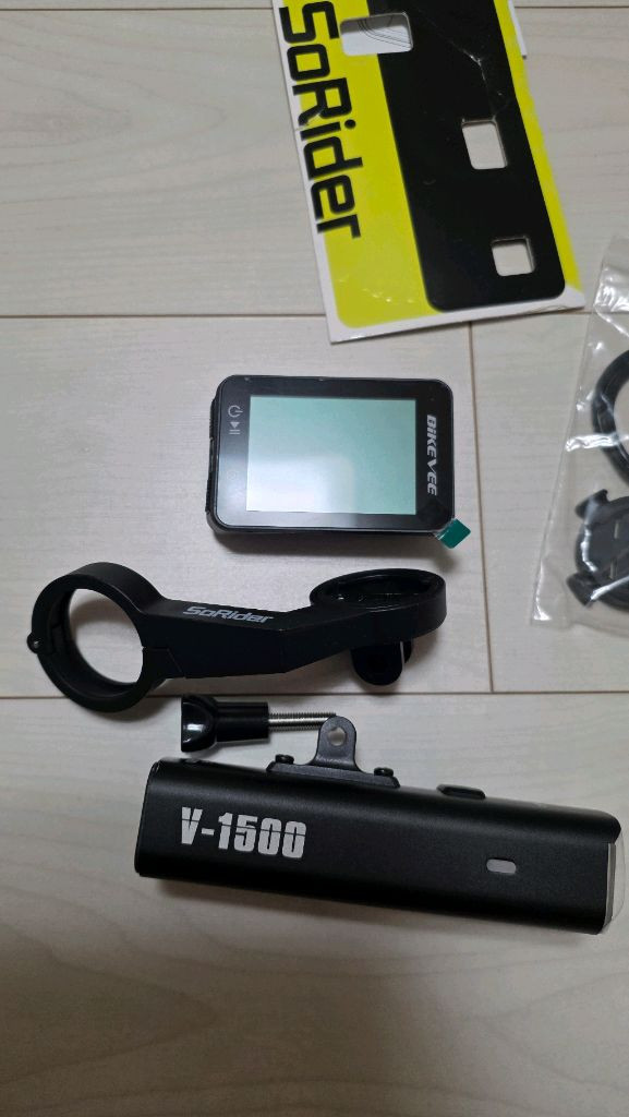 [새상품] 자전거 속도계 라이트 전조등 듀얼거치대 풀세트 로드자전거 mtb 픽시 이미지