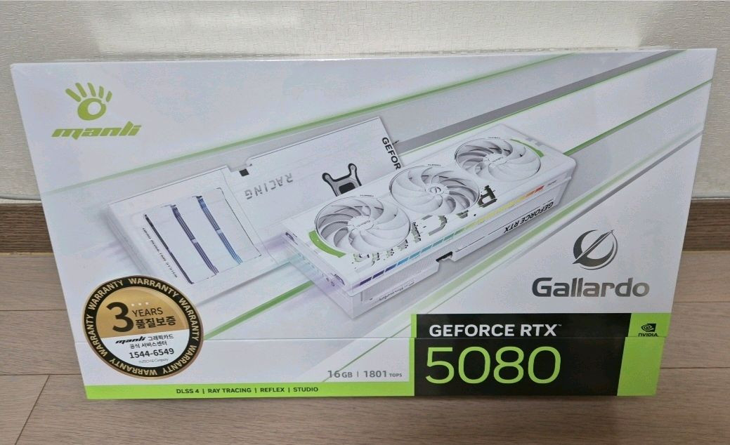 미개봉) 만리 RTX 5080 화이트 가야르도 갈라도 새제품 (무상AS 3년) 이미지