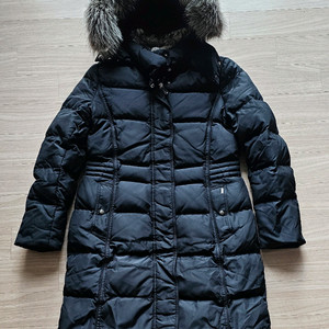 (정품) (여성용) (HAZZYS) 헤지스 구스다운(100%) 블랙 롱 패딩 점퍼/(여우모피/친칠라) 이미지