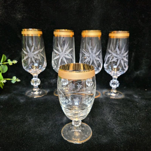 체코 앤틱 보헤미아 엘레강스 금장 글라스 5점 이미지