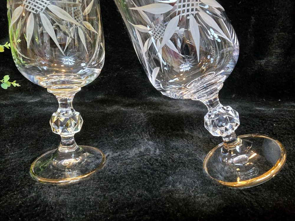 체코 앤틱 보헤미아 엘레강스 금장 글라스 5점 이미지