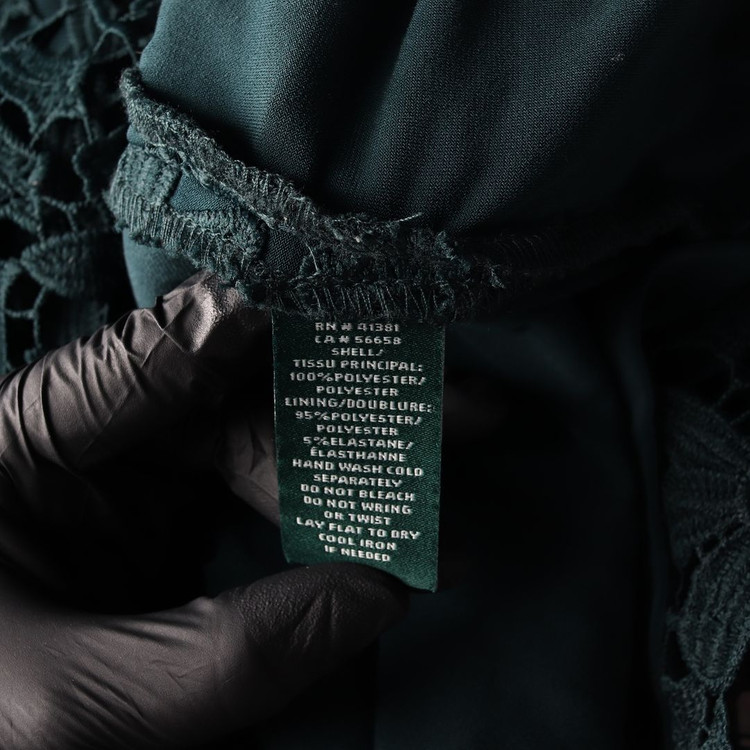 로렌 랄프 로렌 플로럴 레이스 브이넥 슬리브리스 원피스 딥그린 이미지