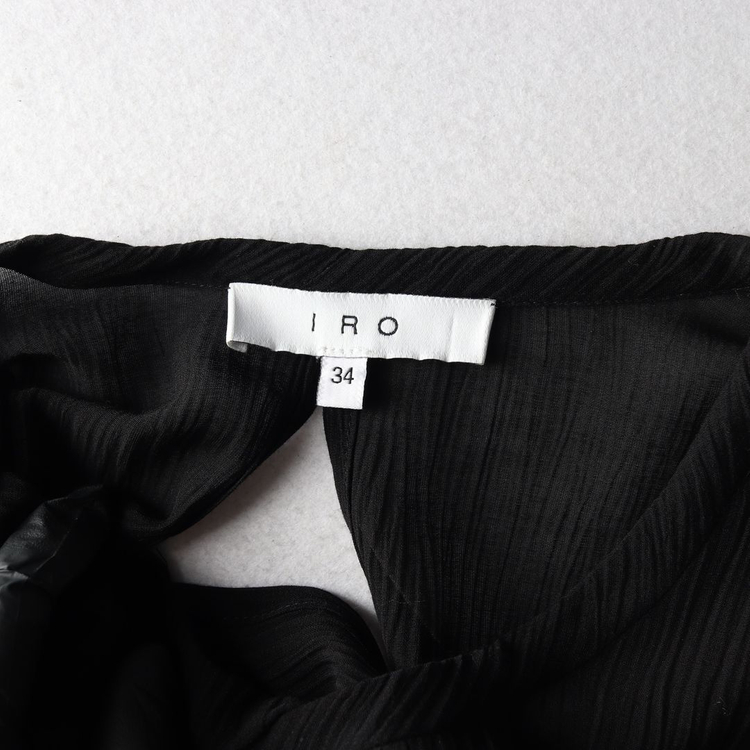 IRO 이로 실크 쉬폰 티어드 캉캉 긴팔 미니 원피스 드레스 이미지