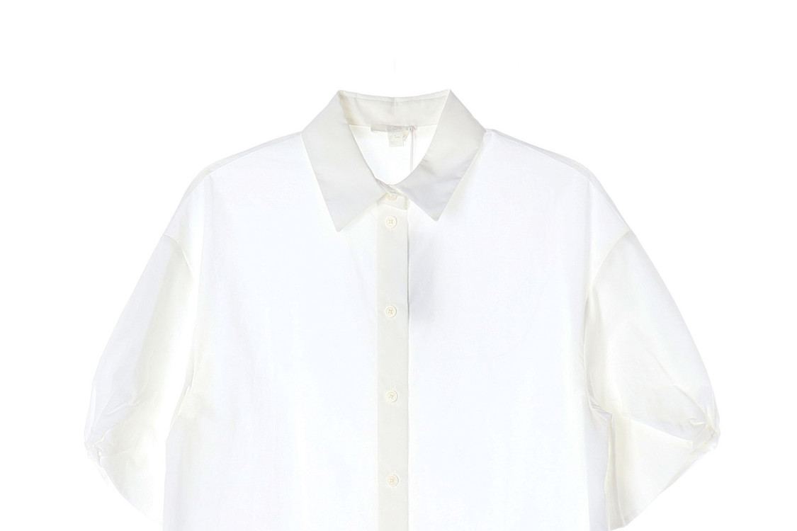 (새상품)코스 벌룬 슬리브 반팔 코튼 셔츠 화이트 이미지