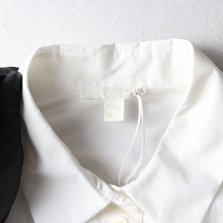 (새상품)코스 벌룬 슬리브 반팔 코튼 셔츠 화이트 이미지