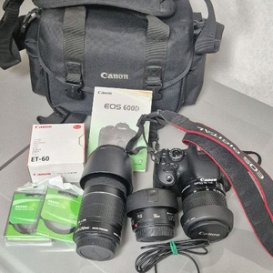 DSLR 캐논 600D 렌즈3개 풀세트 이미지