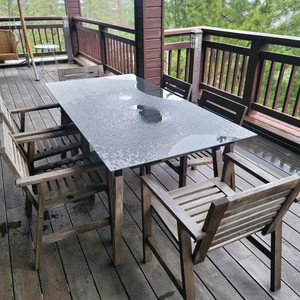 6인용 야외테이블 의자세트 이미지