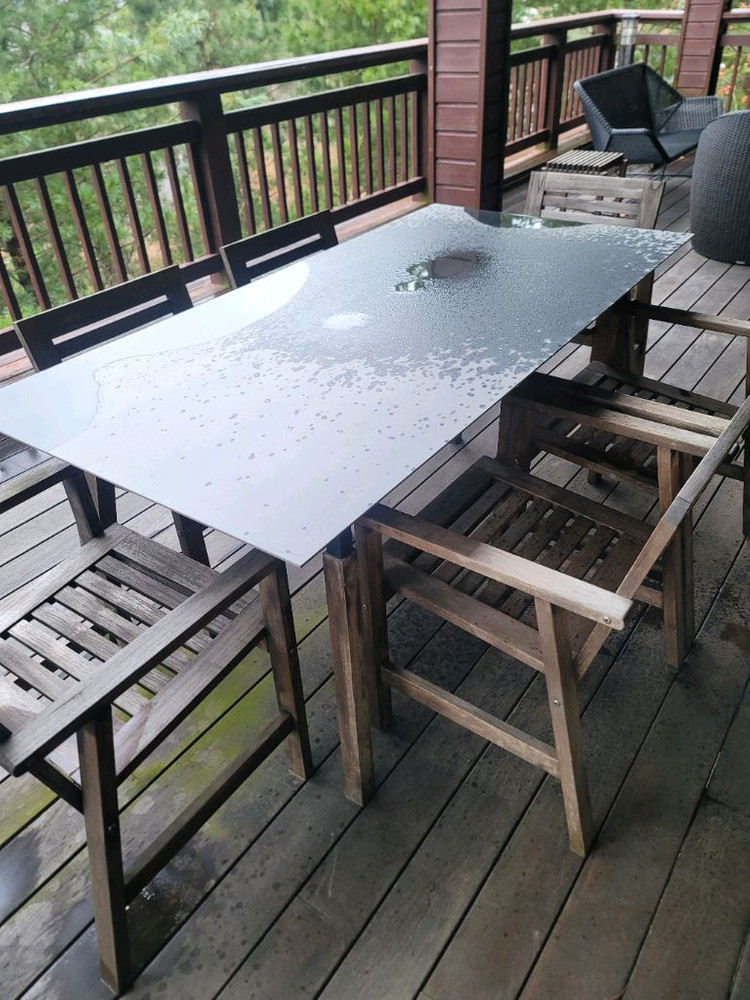 6인용 야외테이블 의자세트 이미지