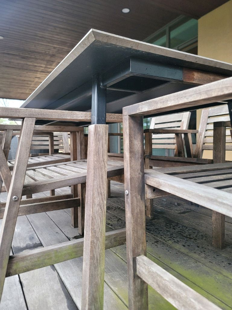 6인용 야외테이블 의자세트 이미지