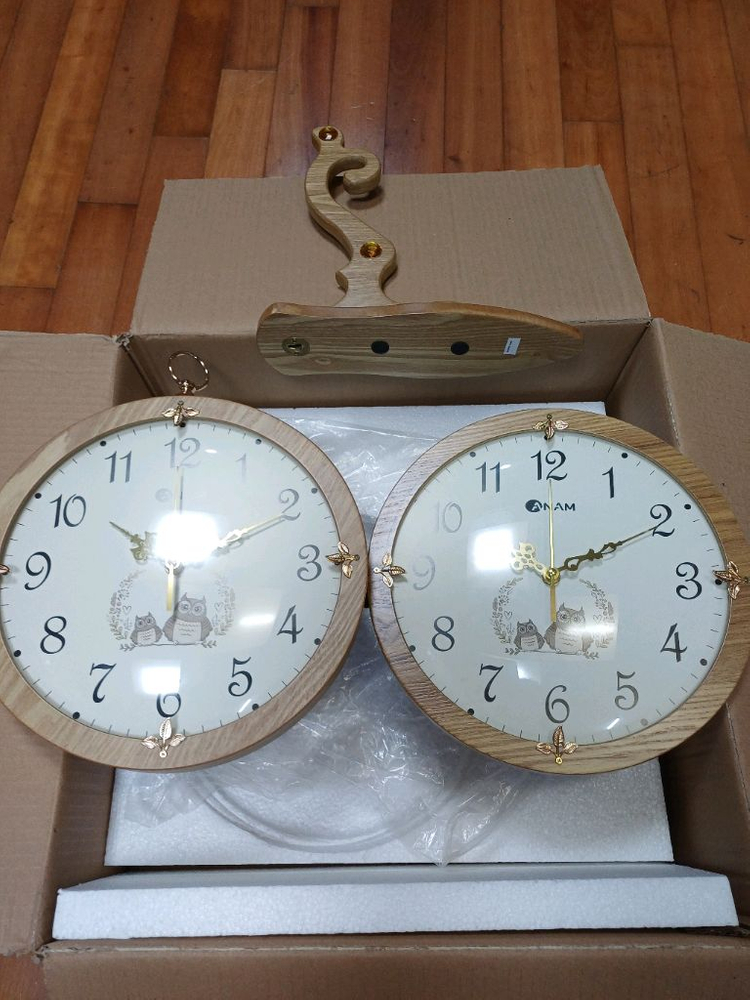 아남 양면 무소음 럭셔리 엔틱 벽시계 새제품 저렴하게 드립니다~ 이미지
