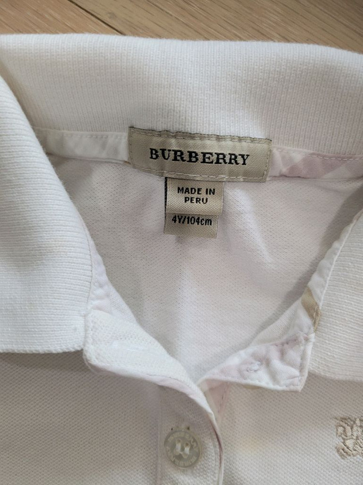 버버리 키즈 여아 인소매 폴로 티셔츠 4T 100사이즈 이미지