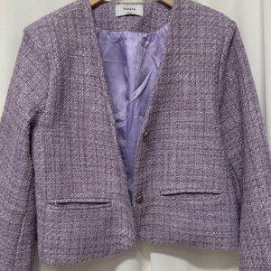 파파야 퍼플 트위드 자켓 이미지