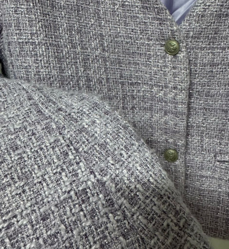 파파야 퍼플 트위드 자켓 이미지