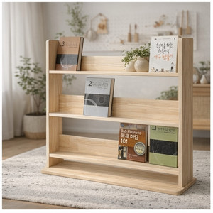 원목 전면 책장 (새제품) 이미지