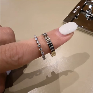 [새제품] 14k 랩다이아 이터니티링 반지 가드링 화이트골드 이미지