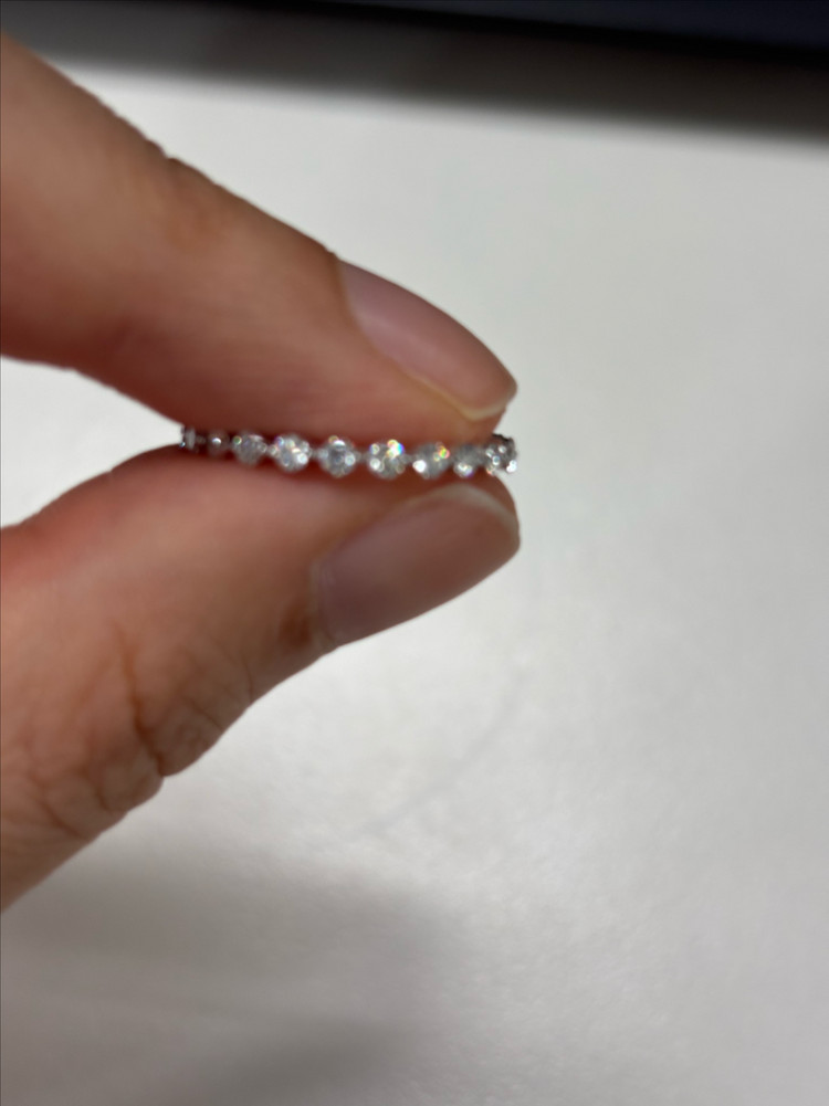 [새제품] 14k 랩다이아 이터니티링 반지 가드링 화이트골드 이미지